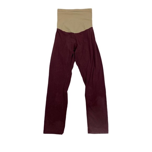 Motherhood Maternity Pants - Motherhood Maternity XL Maroon Leggings Stretch